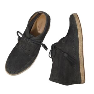 CROWN VINTAGE "Mac" Boho Suede Tasseled Laces Wedge Heel Ankle Booties